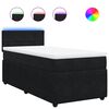 vidaXL Pat box spring cu saltea, negru, 90x190 cm, catifea
