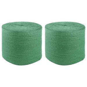 vidaXL 2 buc. 2 mm Verde 100% jute Tossa