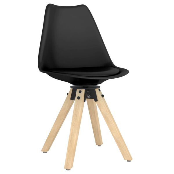 vidaXL Scaune de bucătărie pivotante, 2 buc., negru, PP