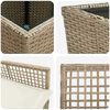 vidaXL Set Bistro de Grădină 3 pcs Bej Rattan poli