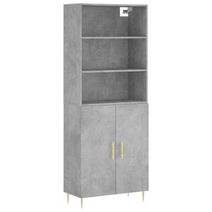 vidaXL Dulap &icirc;nalt, gri beton, 69,5x34x180, lemn compozit