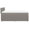 vidaXL Pat box spring cu saltea, gri taupe, 160x200 cm material textil