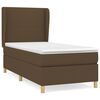 vidaXL Pat box spring cu saltea, maro &icirc;nchis, 80x200 cm, textil