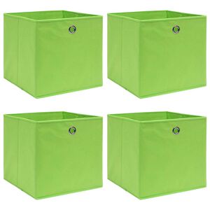 vidaXL Cutii de depozitare, 4 buc., verde, 32x32x32 cm, textil