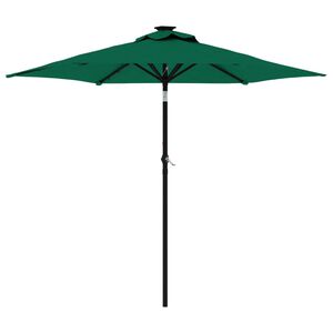 vidaXL Umbrelă soare de grădină st&acirc;lp din lemn verde 225x225x212 cm