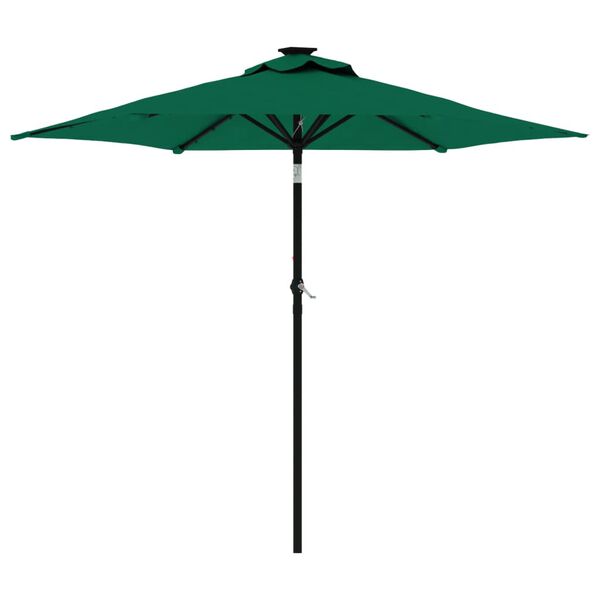 vidaXL Umbrelă soare de grădină st&acirc;lp din lemn verde 225x225x212 cm