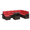 vidaXL Set canapele de grădină cu perne, 9 piese, maro, poliratan
