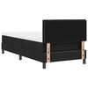 vidaXL Pat cu arcuri cu headboard Manual Negru 80 x 200 cm țesătură