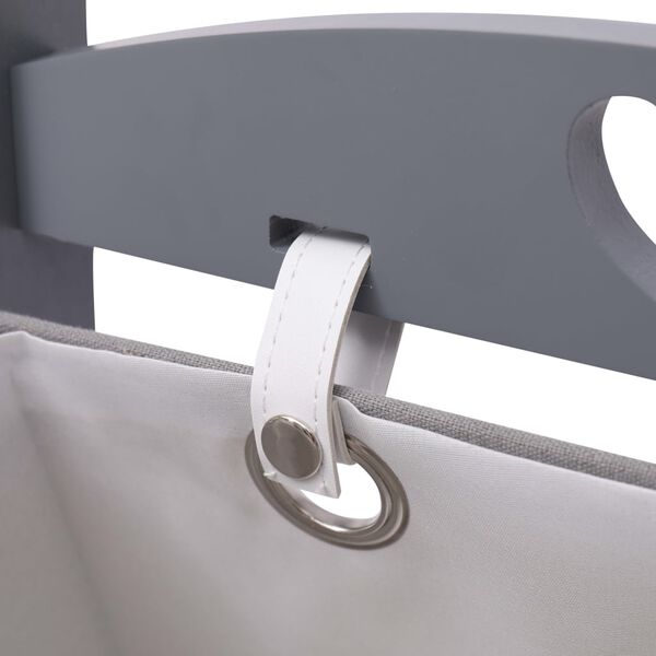 vidaXL Suport coșuri depozitare 3 niveluri gri &icirc;nchis 35x35x102cm lemn