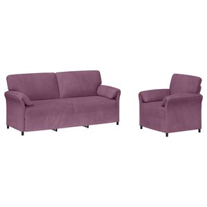 vidaXL Set de canapea 2 buc. Violet Catifea