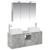 vidaXL Set dulap baie 4 buc. Gri Beton Lemn prelucrat