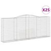 vidaXL Coș gabion arcuit, 25 buc, 400x50x160/180 cm, fier galvanizat