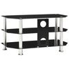 vidaXL Comodă TV, negru, 75 x 40 x 40 cm, sticlă securizată