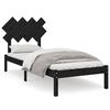 vidaXL Cadru de pat Single, negru, 90x190 cm, lemn masiv