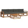 vidaXL Set de canapele de exterior cu pernă 5 pcs Natural și Antracit