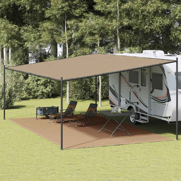 vidaXL Covor pentru cort, gri taupe, 400x800 cm, HDPE