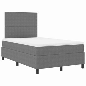 vidaXL Pat cu arcuri cu headboard Gri deschis și alb. 120 x 200 cm
