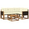 vidaXL Set de canapele de exterior cu pernă 5 pcs Natural și Crem