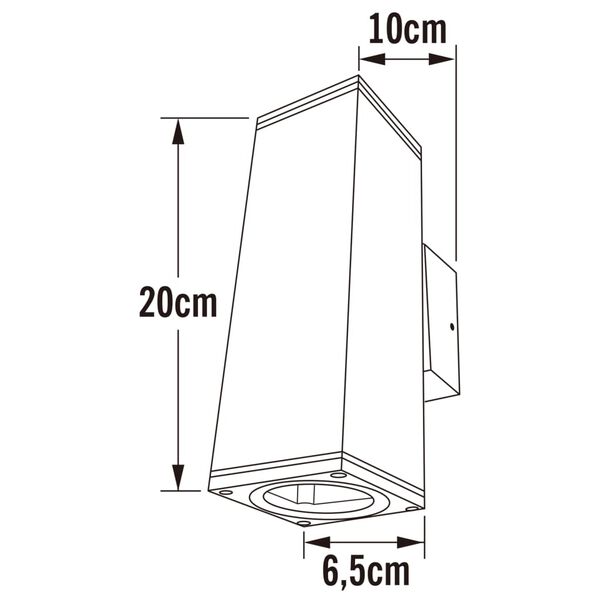 KONSTSMIDE Lampă de perete "Monza" gri &icirc;nchis, pătrat dublu
