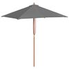 vidaXL Umbrelă de soare, exterior, st&acirc;lp lemn, 150x200 cm, antracit