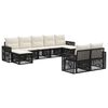vidaXL Set de canapele pentru grădină 9 buc. Negru și Alb crem