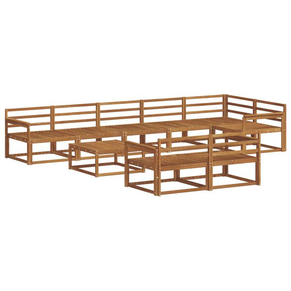 vidaXL Set de canapele de exterior 9 pcs natural Lemn Solid de Acacia