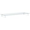 vidaXL Suport de monitor, alb, 100x35x8 cm, sticlă securizată și metal
