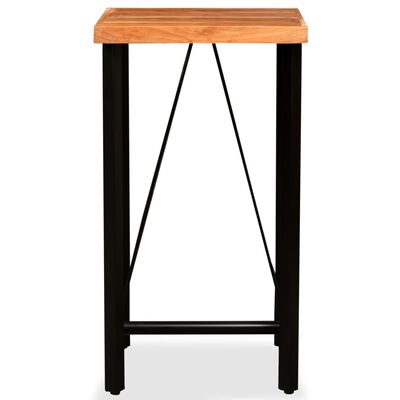 vidaXL Set mobilier bar 3 piese lemn masiv de acacia & piele naturală