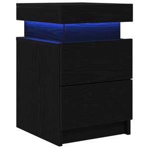 vidaXL Dulap de noapte Stejar Negru 35 x 39 x 55 cm Lemn prelucrat