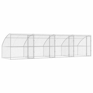 vidaXL Cușcă pentru c&acirc;ini 4 pcs Argintiu 8 x 2 x 2 m Oțel galvanizat