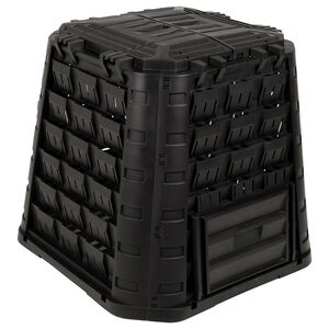 vidaXL Compostor de grădină Negru 91 x 91 x 83 cm 100% PP