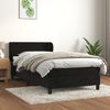 vidaXL Pat box spring cu saltea, negru, 90x200 cm, catifea