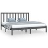 vidaXL Cadru de pat Super King, gri, 180x200 cm, lemn masiv de pin