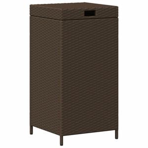 vidaXL Coș de gunoi pentru exterior Maro 40 x 40 x 80 cm poliratan