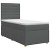 vidaXL Pat boxspring cu saltea Gri &icirc;nchis 100 x 200 cm Țesătură