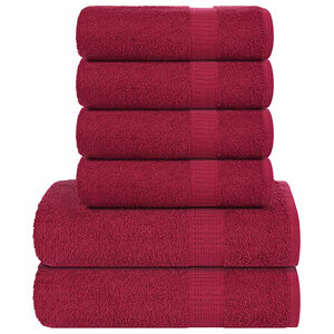vidaXL Set prosoape FROGN 6 piese, Bordeaux, 360 g/m&sup2;