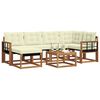vidaXL Set de canapele de exterior cu pernă 7 pcs Natural și Crem