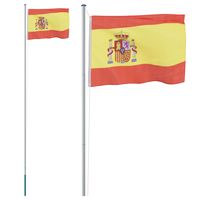 vidaXL Steag Spania și stâlp din aluminiu, 6,23 m