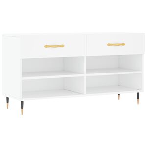 vidaXL Bancă de pantofi, alb, 102x35x55 cm, lemn prelucrat