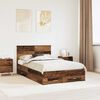 vidaXL Cadru de pat cu headboard Lemn vechi 120 x 190 cm Lemn compozit