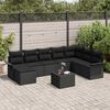 vidaXL Set de canapele pentru grădină cu pernă 9 pcs Bej Rattan poli