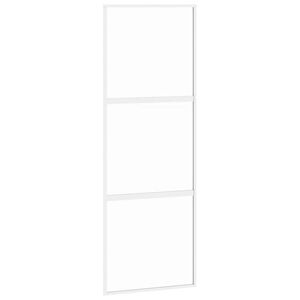 vidaXL Ușă glisantă, alb, 76x205 cm, sticlă securizată/aluminiu