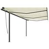 vidaXL Copertină retractabilă manual cu LED, crem, 6x3,5 m