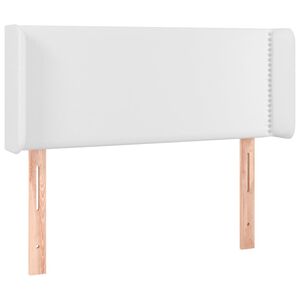 vidaXL Tăblie de pat cu aripioare alb 103x16x78/88 cm piele ecologică