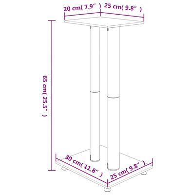 vidaXL Suport difuzor 2 buc, negru/argintiu sticlă securizată 2 stâlpi