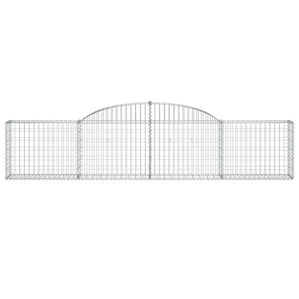 vidaXL Coșuri gabion arcuite, 10 buc., 300x30x60/80cm, fier galvanizat