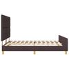 vidaXL Cadru de pat cu headboard Maro &icirc;nchis 180 x 200 cm țesătură