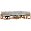 vidaXL Set de canapele de exterior 9 buc. Natural și gri deschis