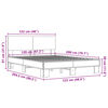 vidaXL Cadru de pat, stejar fumuriu 120x200 cm lemn prelucrat și metal