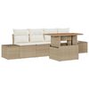 vidaXL Set de canapele pentru grădină 5 pcs Bej Rattan poli